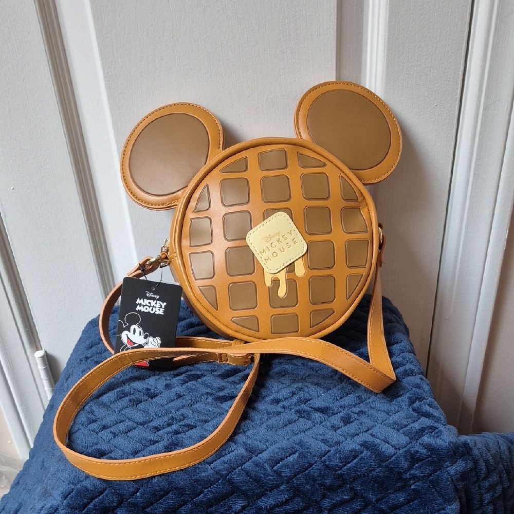 Bioworld Waffle Mickey Mouse Crossbody Bag New With Tags